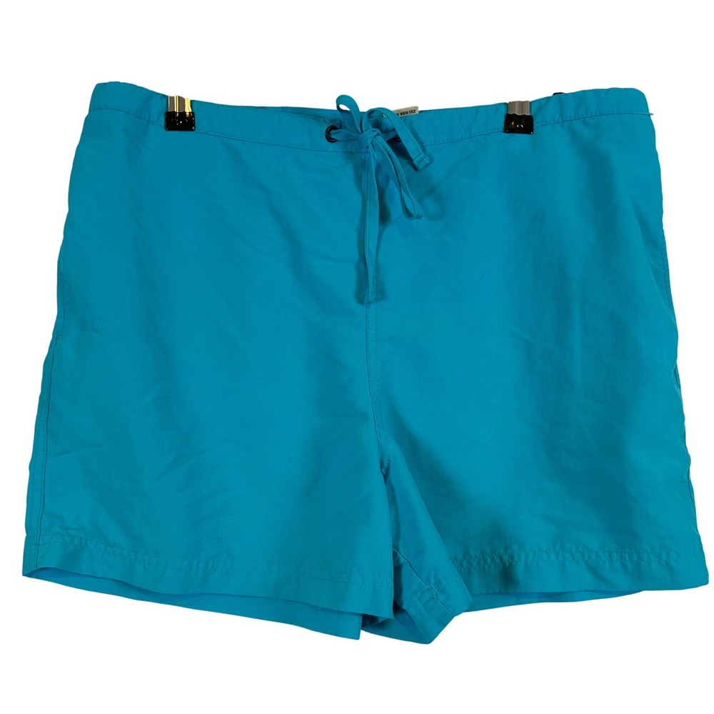 LL Bean Supplex Nylon Shorts Womens Medium Turquoise Blue 232852 Active Walking